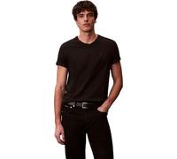 Calvin Klein Camiseta de Manga Corta Hombre Smooth Solid tee con Cuello de Pico, Negro (Black), M