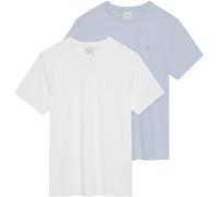 Calvin Klein Camiseta de Manga Corta Hombre Stretch Cotton Slim con Cuello Redondo, Blanco (Bright White/Plein Air), 2XL