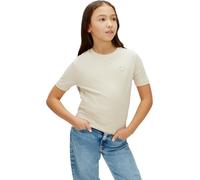 Calvin Klein Camiseta de Manga Corta Infantil Unisex Mono Mini Badge de algodón, Beige (Oatmeal 13-0401 Tcx), 10 Años