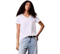 Calvin Klein Camiseta de Manga Corta Mujer Archive Jersey tee con Cuello de Pico, Blanco (Brilliant White), 3XS