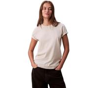 Calvin Klein Camiseta de manga corta Mujer Archive Jersey Tee con cuello redondo, Beige (Vanila Heather), XXL