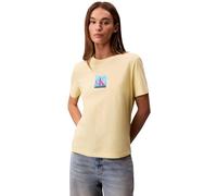 Calvin Klein Camiseta de manga corta Mujer Classic Boxed Monogram con logotipo, Amarillo (Chartreuse Melon), M