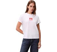 Calvin Klein Camiseta de manga corta Mujer Classic Boxed Monogram con logotipo, Blanco (Bright White), XS