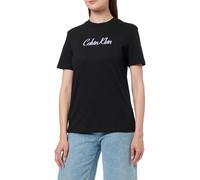 Calvin Klein Camiseta de manga corta Mujer Classic Logo Tee de algodón, Negro (Black), S