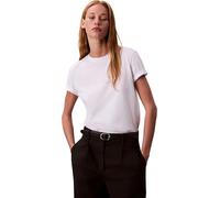 Calvin Klein Camiseta de Manga Corta Mujer Classic tee con Cuello Redondo, Blanco (Brilliant White), L