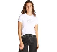 Calvin Klein Camiseta de Manga Corta Mujer Front Photo Graphic Baby tee con Cuello Redondo, Blanco (Brilliant White), S
