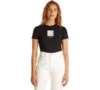 Calvin Klein Camiseta de Manga Corta Mujer Front Photo Graphic Baby tee con Cuello Redondo, Negro (CK Black), XXS