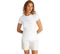 Calvin Klein Camiseta de Manga Corta Mujer Gradient Monologo tee Slim Fit, Blanco (Brilliant White), S