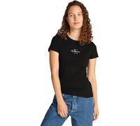 Calvin Klein Camiseta de Manga Corta Mujer Gradient Monologo tee Slim Fit, Negro (CK Black), S
