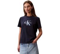 Calvin Klein Camiseta de Manga Corta Mujer Hero Classic Monologo tee con Cuello Redondo, Azul (Dark Sapphire), S