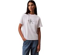 Calvin Klein Camiseta de Manga Corta Mujer Hero Classic Monologo tee con Cuello Redondo, Blanco (Brilliant White), M