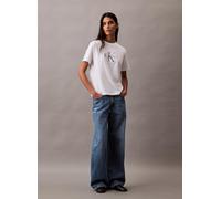 Calvin Klein Camiseta de Manga Corta Mujer Hero Classic Monologo tee con Cuello Redondo, Blanco (Brilliant White), XXL