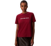 Calvin Klein Camiseta de manga corta Mujer Logo Classic Regular Fit, Rojo (Magenta Jewel), XL