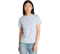 Calvin Klein Camiseta de Manga Corta Mujer Woven Label Regular tee de algodón, Azul (Niagara Mist), XXS