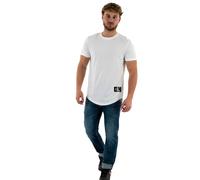 Calvin Klein Camiseta de Manga Corta para Hombre Badge Turn Up Sleeve Cuello Redondo