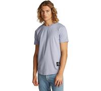 Calvin Klein Camiseta de Manga Corta para Hombre Badge Turn Up Sleeve Cuello Redondo, Morado (Aleutian), M