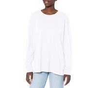 Calvin Klein - Camiseta de manga larga con bolsillo de gran tamaño para mujer, camiseta de manga larga con bolsillo grande, color blanco, talla XS, Blanco, XS