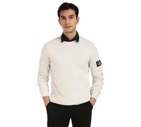 Calvin Klein Camiseta de Manga Larga Hombre Badge Waffle de algodón, Beige (Moonbeam), XXS