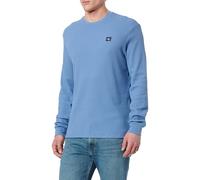 Calvin Klein Camiseta de Manga Larga Hombre Waffle Badge tee con Cuello Redondo, Azul (Dull Nile Blue), XL