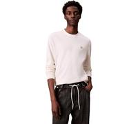 Calvin Klein Camiseta de Manga Larga Hombre Waffle Badge tee con Cuello Redondo, Beige (Tofu), S
