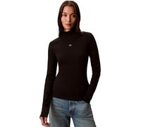 Calvin Klein Camiseta de Manga Larga Mujer Woven Turtleneck de con Cuello Vuelto, Negro (Black), S