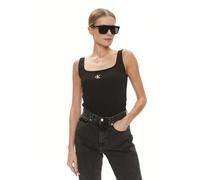Calvin Klein Camiseta de Tirantes Mujer CK Rib Tank Top Cuello Redondo, Negro (CK Black), S
