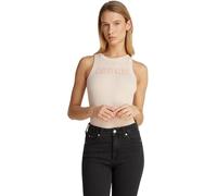 Calvin Klein Camiseta de Tirantes Mujer Varsity Rib Slim Fit, Beige (Brazilian Sand), XS