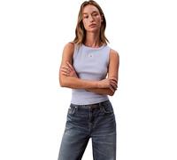 Calvin Klein Camiseta de Tirantes Mujer Woven Label Cotton Rib con Logotipo