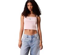 Calvin Klein Camiseta de Tirantes Mujer Woven Label de canalé, Rosa (Cloud Pink), XL