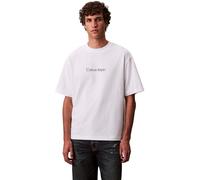 Calvin Klein Camiseta para Hombre SS RLXD con Logotipo estándar, Color Blanco (Blanco Brillante), Talla L