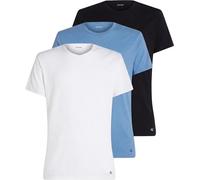Calvin Klein Camiseta S/S de Cuello Redondo para Hombre, 3 Unidades, Lv00Nb4185 S/S, Azul (Negro con Descenso Azul EMB/Blue DESCE), XL