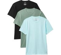 Calvin Klein Camiseta S/S de Cuello Redondo para Hombre, 3 Unidades, Lv00Nb4185 S/S, Color Azul (Black W Sea Spray EMB, Sea Spray W), S