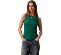 Calvin Klein Camiseta sin Mangas SL Woven Label 2X2 Baby Rib Cuto LV047F246G para Mujer, Verde, S