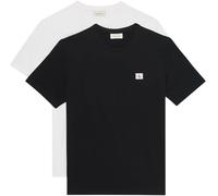 Calvin Klein Camiseta SS Badge LV04RD248G para Hombre, 2 Unidades, Multicolor (Negro/Blanco Brillante), Talla M, Multi (Negro/Blanco Brillante), M
