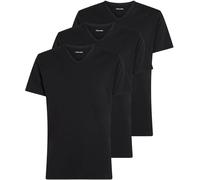 Calvin Klein Camisetas de Manga Corta Hombre Pack de 3 con Cuello de Pico, Negro (Black, Black, Black), S