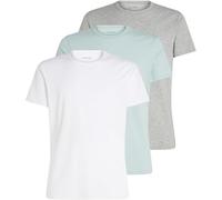 Calvin Klein Camisetas de Manga Corta Hombre Pack de 3 Crew Neck Basic, Multicolor (White, Grey Heather, Sterling Blue), M