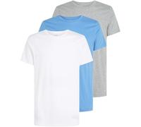 Calvin Klein Camisetas de Manga Corta Hombre Pack de 3 de algodón, Multicolor (White, Grey Heather, Glacier), S