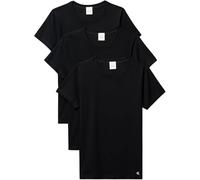 Calvin Klein Camisetas de Manga Corta Pack de 3 Mujer Cotton tee con Cuello Redondo, Negro (Black/Black/Black), L