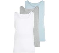 Calvin Klein Camisetas de Tirantes Hombre Pack de 3 con Cuello Redondo, Multicolor (White, Grey Heather, Sterling Blue), M