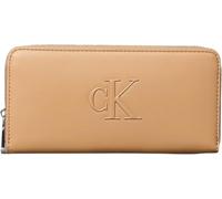 Calvin Klein Cartera Mujer Bold Long Zip Around con Logotipo, Marrón (Tannin), Talla Única