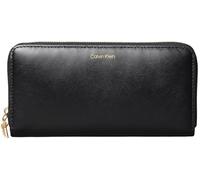 Calvin Klein Cartera Mujer Large Zip Around con logotipo, Negro (Black), Talla Única