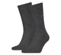 Calvin Klein Casual Flat Knit Cotton Men's Crew Socks 2 pack, Calcetín clásico de los hombres, dark grey melange, 39/42