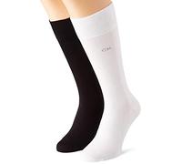 Calvin Klein Casual Flat Knit Cotton Men's Crew Socks 2 pack, Calcetín clásico de los hombres, White, 39/42