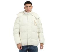 Calvin Klein Cazadora acolchada Hombre Essentials con capucha, Blanco (Ivory), 3XL