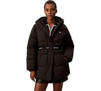 Calvin Klein Cazadora acolchada Mujer Belted Midweight con cinturón, Negro (Black), XL