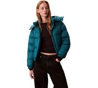 Calvin Klein Cazadora acolchada Mujer Essentials Midweight con capucha, Verde (Maya Blue), M