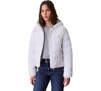 Calvin Klein Cazadora acolchada Mujer Lightweight Puffer con capucha, Blanco (Snow White), S