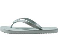 Calvin Klein Chanclas para mujer, de poliuretano termoplástico metálico HW0HW02956, color gris (Abyss), talla 2.5