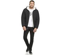 Calvin Klein Chaqueta con capucha y forro para hombre, ébano, M
