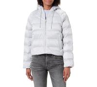 Calvin Klein Chaqueta corta ligera de satén con logotipo PUF LV047E509G para mujer, color gris (gris silencioso), talla S, Gris (gris silencioso), S